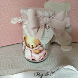 Bomboniere Battesimo candele personalizzata con nome in barattolo