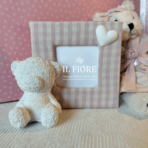 Bomboniere Battesimo portafoto con orsetto bimba e bimbo