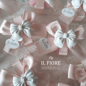 Bomboniera nascita bimbo e bimba scatolina trasparente con fiocchetto