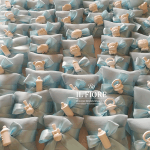 Bomboniere Battesimo bimbo e bimba con gessetti bebè e animaletti