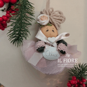 Palline natalizie personalizzabile con nome bambolina