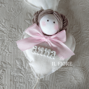 Bomboniera Battesimo Palline di Natale cuore Bimba/Bimbo con nome