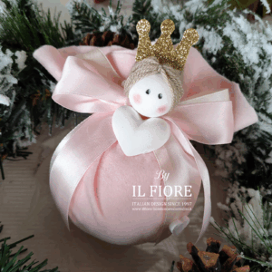 Bomboniere Battesimo Palline di Natale con principessa principino