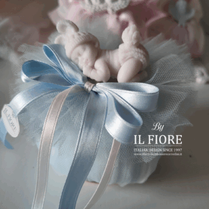 Bomboniere Battesimo dolcissimo puff con bebè