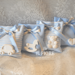 Bomboniera Battesimo Bimbo Bimba sacchetto Gessetti