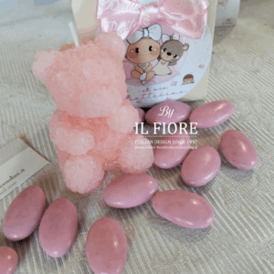 Bomboniera Battesimo bimba candela orsetto