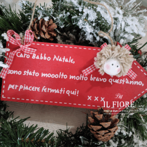 Decorazioni Natalizie targhetta per Babbo Natale
