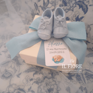 Bomboniere Battesimo bimbo scatola Portaconfetti con scarpette