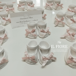 Bomboniere Battesimo bimba scarpette in gesso