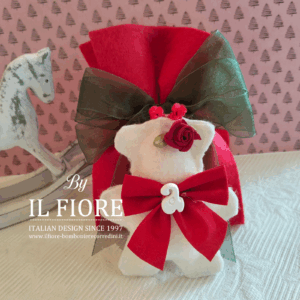 Bomboniera Battesimo BIMBA/BIMBO con decorazione natalizia orsetto