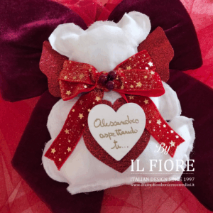 Decorazioni natalizie orsetto ASPETTANDO TE... con nome