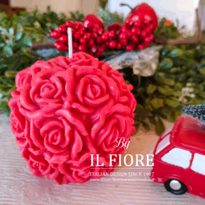 Candele natalizie SFERA CON ROSELLINE