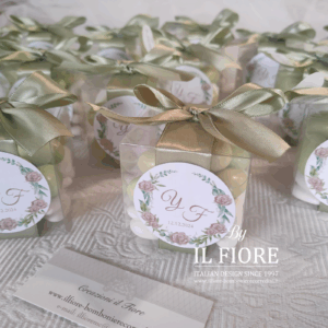 Bomboniere anniversario Matrimonio scatola portaconfetti con tag personalizzabile