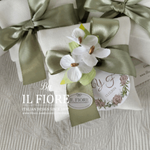 Bomboniere anniversario matrimonio 25/50 sacchetto con ortensie