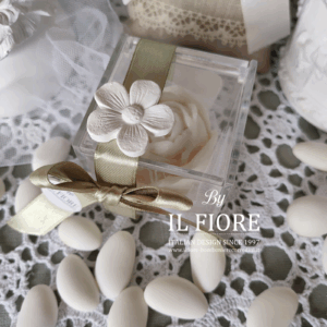 Bomboniere Matrimonio scatola portagioie con candela rosa