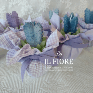 Bomboniere Comunione e Cresima candela lavanda