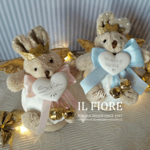 Palline natalizie IL MIO PRIMO NATALE o NOME con coniglietti BIMBO/BIMBA