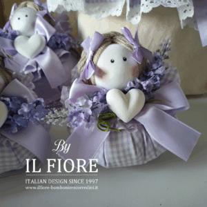 Bomboniere Comunione bon bon bambolina e lavanda