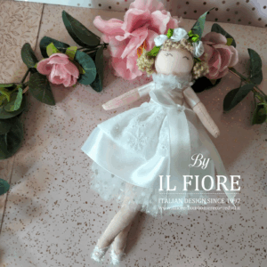 Bomboniera Comunione bambola con vestito in Sangallo