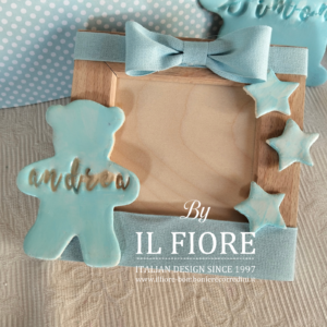 Bomboniere Battesimo portafoto con orsetto PERSONALIZZABILE CON NOME bimba/o