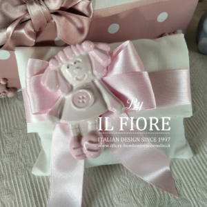 Bomboniere Battesimo bimba sacchetto con bambolina
