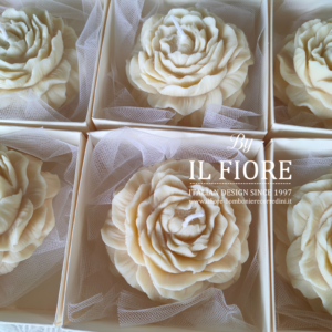 Bomboniera Matrimonio candela peonia