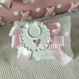 Bomboniera Battesimo bimbo sacchetto busta con BAVAGLINO