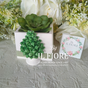 Bomboniere matrimonio piantina grassa con vasetto pigna siciliana