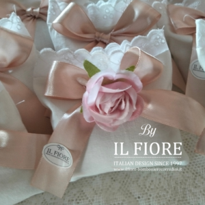 Bomboniere Cresima Sacchetto Sangallo con fiore