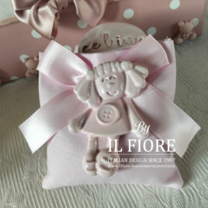 Bomboniere Battesimo bimba sacchetto con bambolina