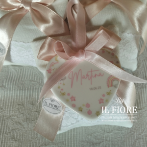 Bomboniere Battesimo bimba/o CUORE in ceramica personalizzabile con nome