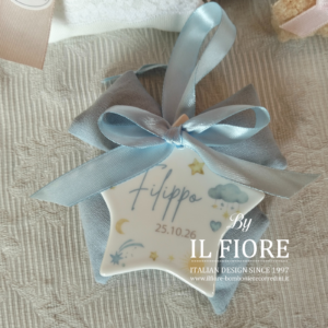 Bomboniere Battesimo bimba/o stella in ceramica personalizzabile con nome