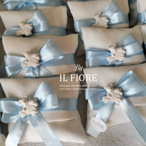 Bomboniere Battesimo bimbo sacchetto con orsetto