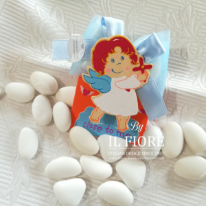 Bomboniere nascita bimbo/a Calamita con angioletti