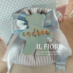 Bomboniere Battesimo sacchetto con ORSETTO personalizzabile con nome