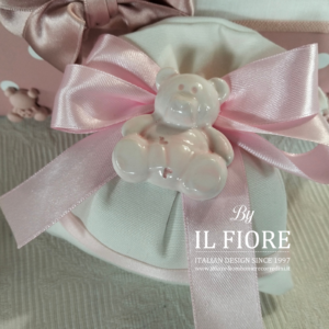 Bomboniera Battesimo bimba e bimbo con orsetto