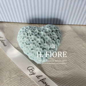 Bomboniere Comunione candela azzurra Cuore con fiorellini