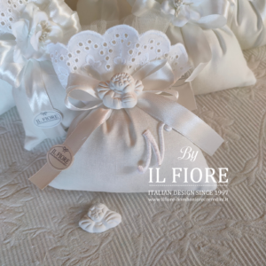 Bomboniere Comunione Sacchetto Sangallo con angioletto