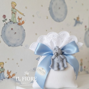 bomboniere battesimo sacchetto con principino e principressa