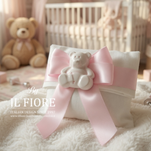 bomboniere battesimo bimba e bimbo con orsetto