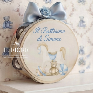 bomboniere battesimo tamburello personalizzato