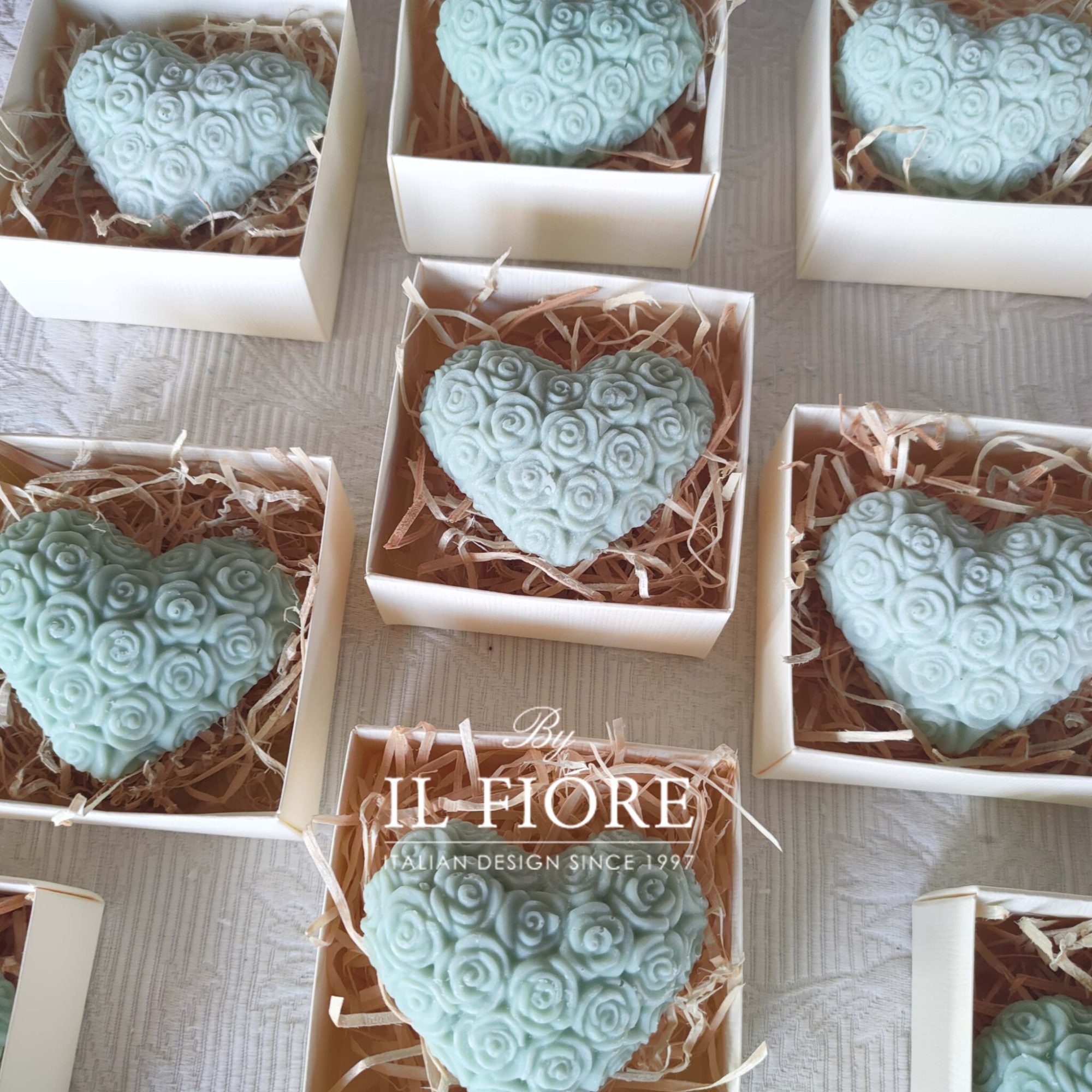 Saponi a forma di cuore con rose, Il Fiore.