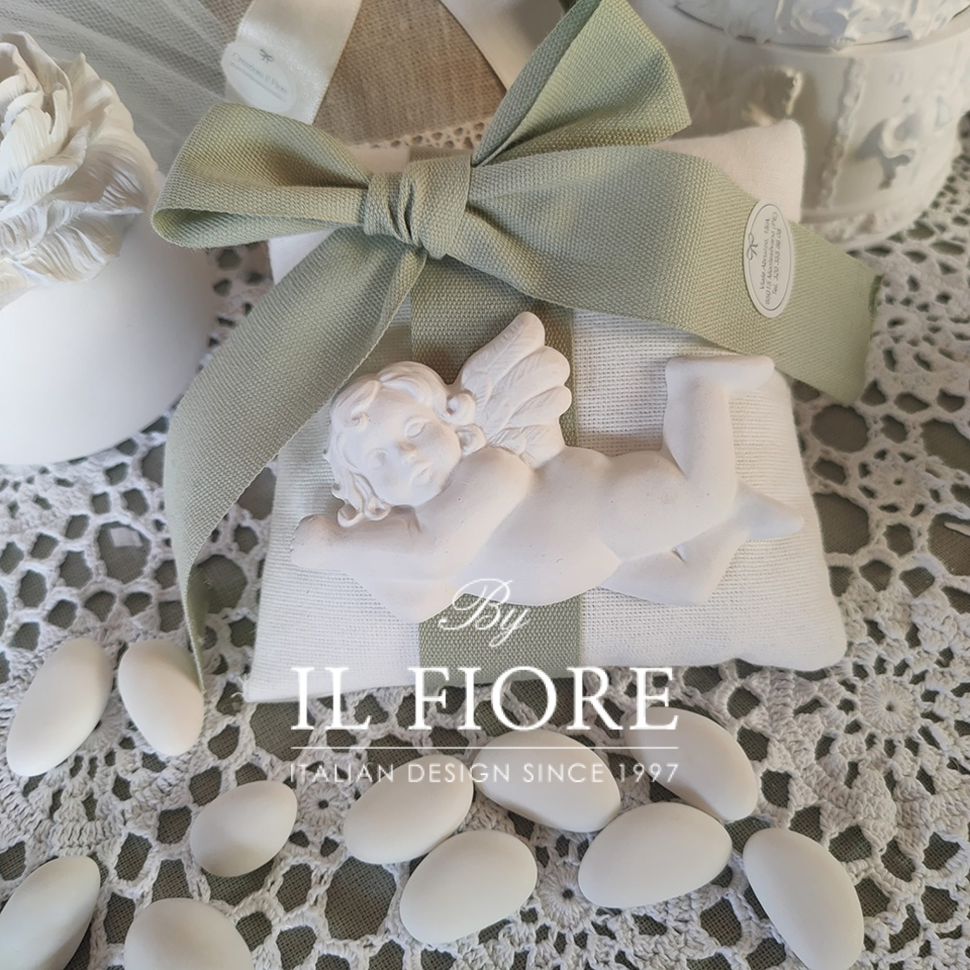 bomboniere comunione cuscino profumato con angelo profumatore