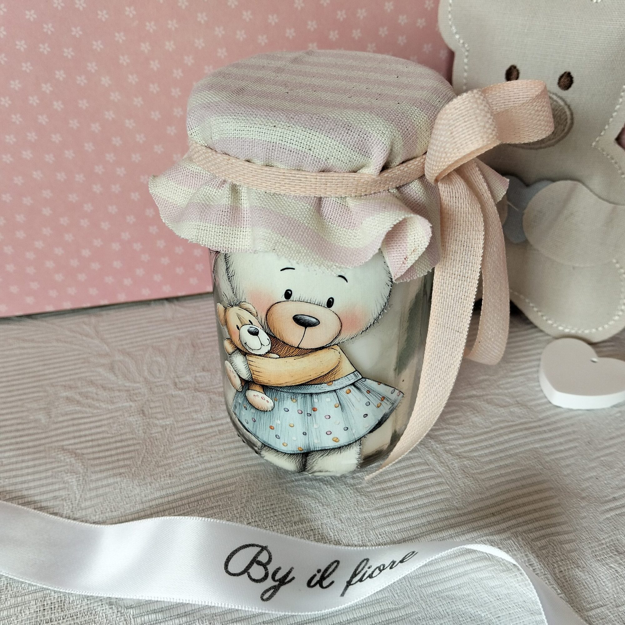 bomboniere battesimo candele personalizzata con cuore personalizzato con nome.