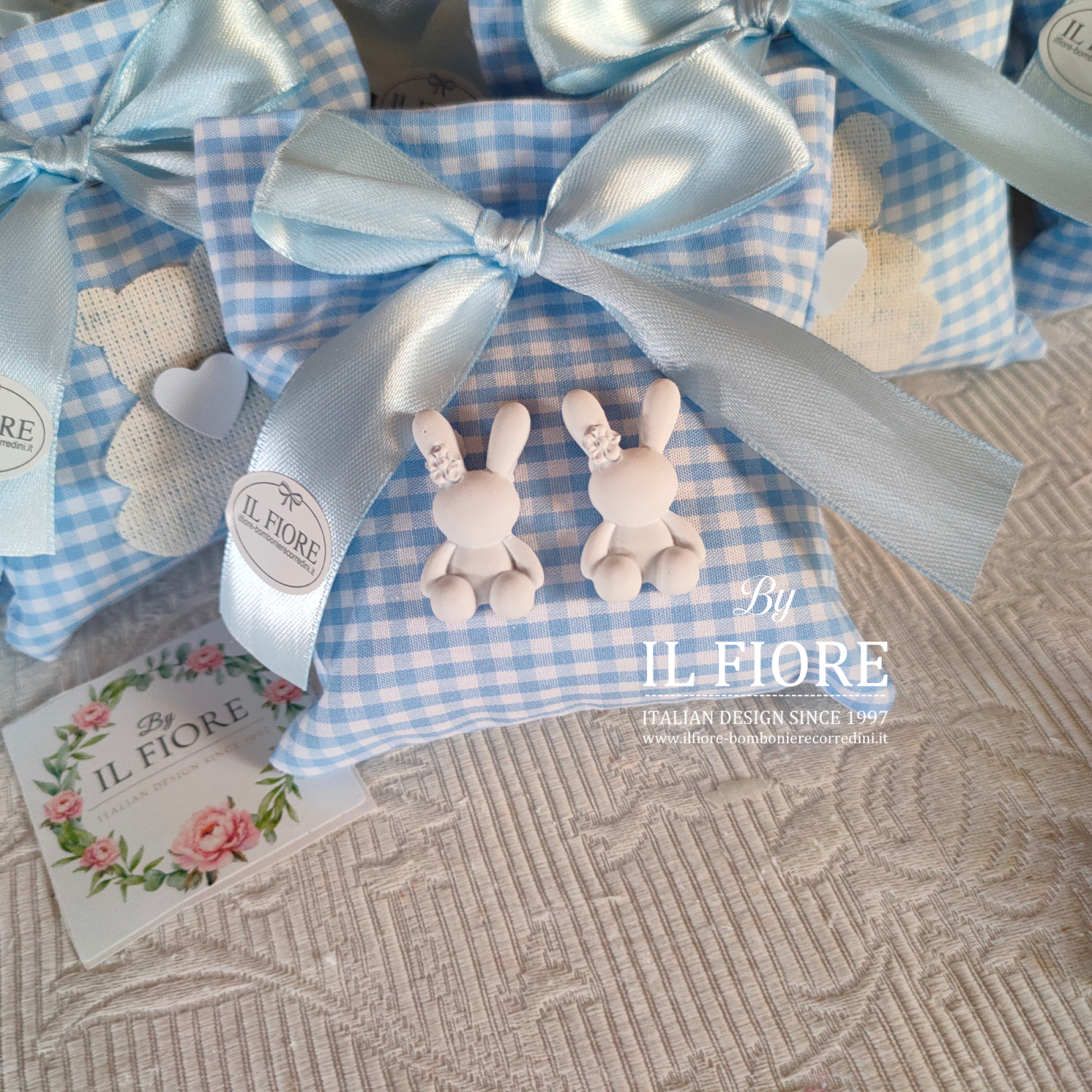 bomboniere nascita gemellini sacchetto portaconfetti con gessetti profumati